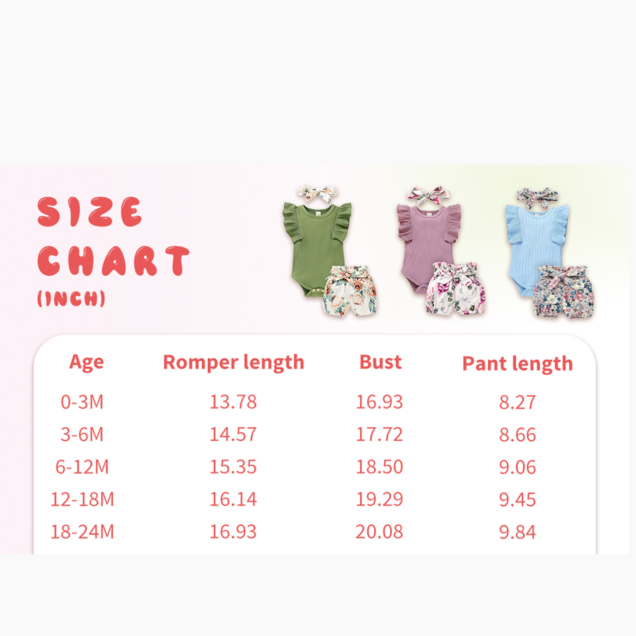 Younger Tree Baby Girl Summer Romper Outfit Set photo 4