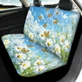 thumbnail image 3 of Jeiento Butterfly Car Seat Covers Full Set of 4 Floral Front and Rear Seat Protectors Blue Bucket Seat Cushion Rear Bench Covers Interior Decorative Accessory Fit for SUV RV Truck, 3 of 6