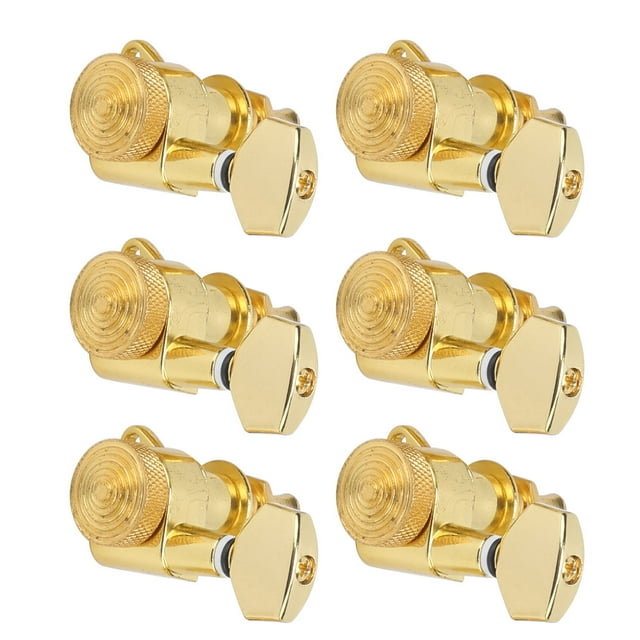 Guitar Tuning Pegs, 0.7in Handle Width Guitar Tuner Machine Head Gold For Guitar Parts Replacement For Most Acoustic Guitars And Electric Guitars 3 Left And 3 Right Peg Set,6
