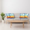 thumbnail image 3 of Ambesonne Abstract Throw Pillow Cover 4 Pack, Tropic Beach Palms, 24", Orange Blue White, 3 of 5