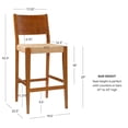 thumbnail image 6 of Bowery Hill Wood 2 Tone Barstools Handwoven Rope Seat Set of 2 in Brown Stain, 6 of 10