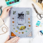 The Beadsmith Bead Board with Cover, Grey Flocked, 3 U-Shaped Channels, 6 Recessed Compartments, 9.75 x 13.25 inches, Design Boards for Creating Bracelets, Necklaces and Other Jewelry