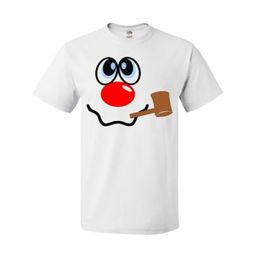 Inktastic Snowman with Red Nose and Corncob Pipe T-Shirt