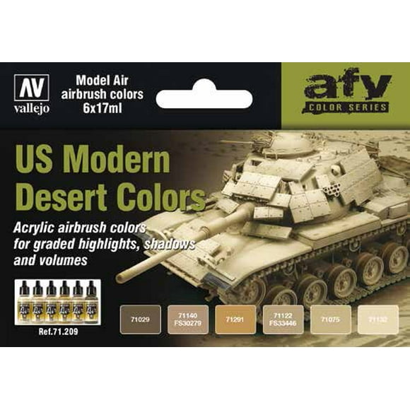 17ml Bottle US Modern Desert Colors Model Air Paint Set (6 Colors)