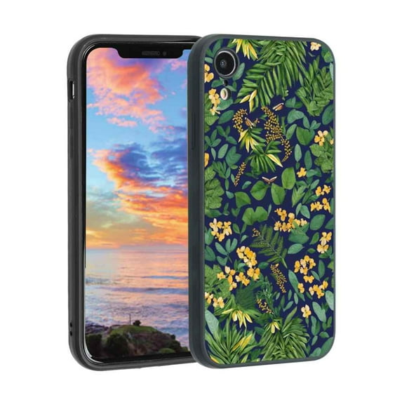Compatible with iPhone XR Phone Case, Nature-Art-Textile-4 Case Men Women, Flexible Silicone Shockproof Case for iPhone XR