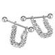 thumbnail image 4 of 1 par de anillos de material acero inoxidable de 14 de imitación con escudo en apariencia de U de doble hilera Yinane NippleRing de acero inoxidable, 4 of 8
