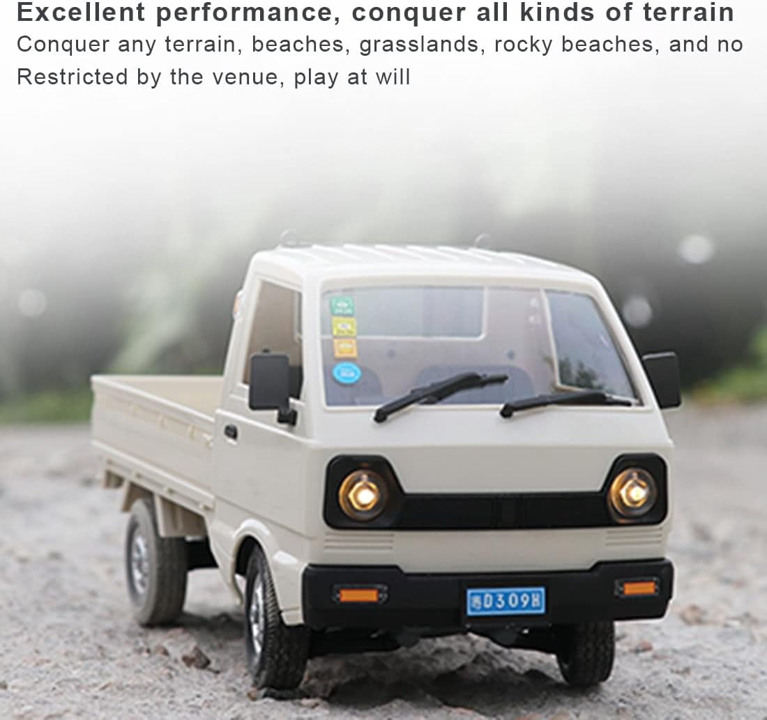 WPL D12 1:16 Scale Mini RC Truck, 2.4GHz Remote Control RWD Mini Pickup with LED Lights & Suspension System, RC Drift Vehicle Hobby Car for Adults