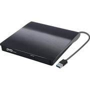 CD DVD, USB 3.0 & USB-C Slim Portable DVD/CD ROM Optical Drive Player Reader Writer Burner for Windows/Vista/7/8/10, Mac OS & Linux