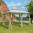 thumbnail image 1 of Outsunny 2-Tiers Gazebo avec des rideaux, 1 of 10