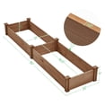 thumbnail image 4 of Yaheetech 2x8ft Raised Garden Bed Kit - Wooden Elevated Planter Garden Box for Vegetable/Flower/Herb Outdoor,Dark Brown, 4 of 8