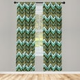 thumbnail image 3 of Ambesonne Ethnic Curtains, Boho Zigzag Lines, Pair of 28"x84", Multicolor, 3 of 5