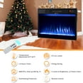 thumbnail image 5 of Sunmthink 58" Fireplace TV Stand for TVs up to 65 Inch, Entertainment Center with 23" Electric Fireplace, Glass Doors, Media Console Cabinet for Living Room, White, 5 of 7