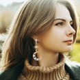 thumbnail image 6 of 2 Sets 2 Styles Colorful Rhinestone Moon & Star Asymmetrical Earrings Zinc Alloy Dangle Stud Earrings for Women Light Gold 57~63mm Pin: 0.8mm 1 Set/style, 6 of 7