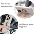 thumbnail image 5 of for iPhone 14 Pro Case with Ring Holder, 360 Rotatable Magnetic Kickstand Support Car Mount Slim Shockproof for Women Men Protective Phone Case for iPhone 14 Pro 6.1", Milky White/Gold, 5 of 8