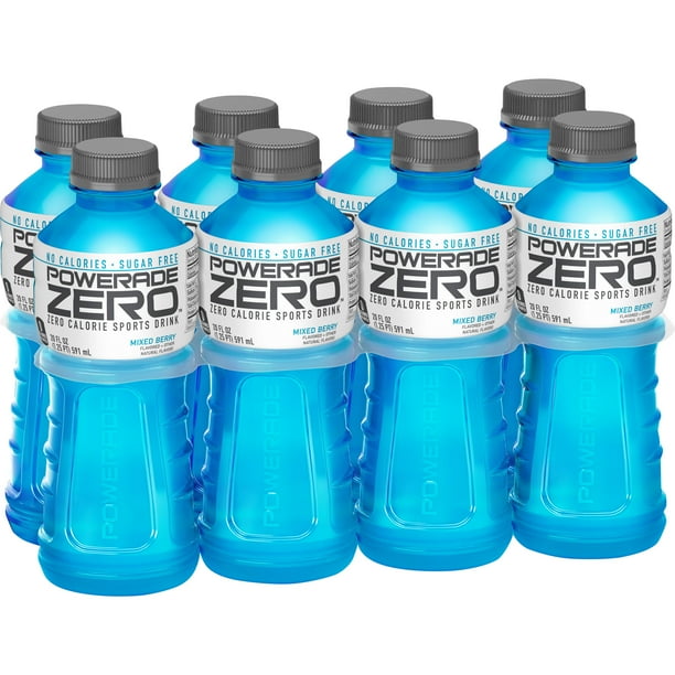 Powerade Zero Sports Drink, Mixed Berry, 20 Fl Oz, 8 Count Walmart