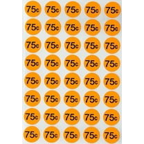 Preprinted Pricing stickers $0.75 cents 3/4" inch 19mm, Bonus blank Dots, 1040 pack