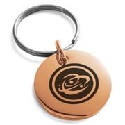 Stainless Steel Cosmic Element Rune Engraved Small Medallion Circle Charm Keychain Keyring