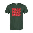 thumbnail image 2 of Wild Bobby, Pray On It Pray Over It Pray Through It Inspirational/Christian Men Premium Tri Blend Tee, Forest Green, Small, 2 of 6