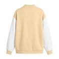 thumbnail image 6 of Qzwdhjm Varsity Jackets for Women Button Down Baseball Jacket Color Block Long Sleeve Bomber Coats Loose Casual Coat with Pockets, 6 of 6