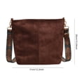 thumbnail image 3 of Bolso casual para mujer Bolso de mano simple vintage de gamuza de gran capacidad (café), 3 of 9