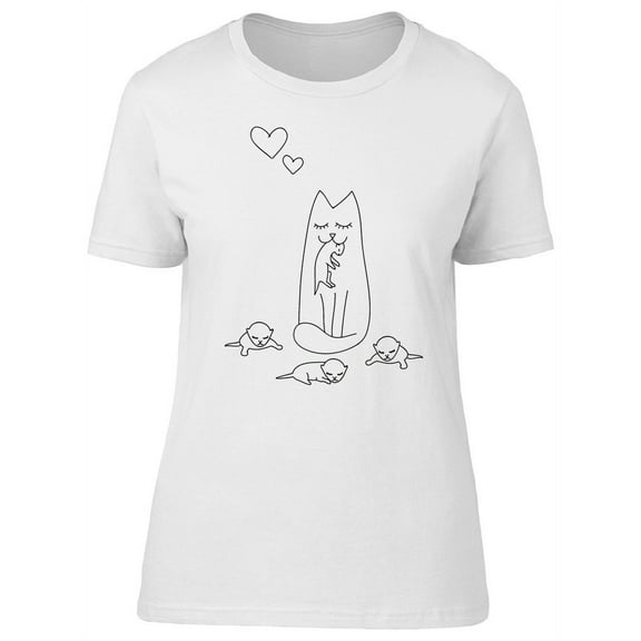 Cute Cat Mom And Kittens Tee Women's -Image by Shutterstock