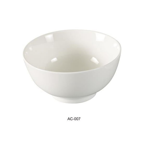 Yanco AC-007 4.5 in. ABCO Porcelain Rice Bowl, Super White - 8.5 oz - Pack of 48