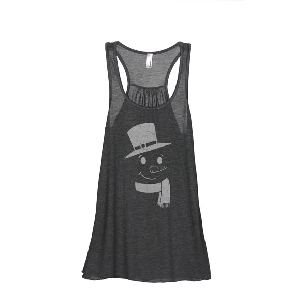 Mister Snowman Women's Fashion Sleeveless Flowy Racerback Workout Yoga Tank Top Charcoal Grey X-Large