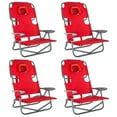 thumbnail image 1 of Ostrich Chaise de Pelouse d'Extérieur Pliable et Inclinable sur le Dos, Rouge (Lot de 4), 1 of 10