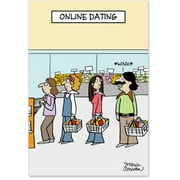 NobleWorks - 2167 Hilarious Valentine's Day Greeting Card 'Online Dating Paper ' with Envelope by NobleWorks