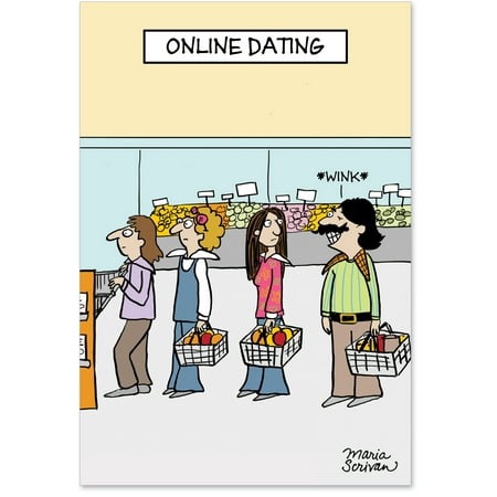 NobleWorks - 2167 Hilarious Valentine's Day Greeting Card 'Online Dating Paper ' with Envelope by NobleWorks