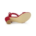 thumbnail image 3 of BLISSFUL STEP Women's Open Toe Lace up Block High Heels Sandals Red 8.5, 3 of 8