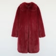 thumbnail image 4 of Stichou Womens Faux Fur Winter Coats 2025 Fashion Long Sleeve Oversized Long Jacket Coat with Pockets Outerwear Wine S, 4 of 6