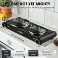 thumbnail image 2 of Cusimax Upgraded 1800W Double Electric Hot Plate,Induction Cooktop,Concealed Handle, Precise Temp Controls, Works with All Cookware & Easy to Clean, 2 of 7