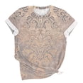 thumbnail image 3 of Cilsoka Trendy Shirts for Women 2026, Womens Casual Floral Print Tops Crewneck Short Sleeve T Shirts Fashion Outfits 2026 Spring Summer Shirts, Graphic Trendy Tees, 3 of 5