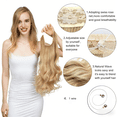 thumbnail image 3 of DUANJY 22 Inch Invisible Wire Halo Hair Extensions-Medium-Long to Long Wavy Synthetic Hairpiece, Adjustable Size No Clips, Transparent Wire Headband for Women, Black, 3 of 6