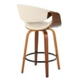 thumbnail image 5 of LumiSource Walnut Wood, Cream PU, Black Metal Symphony Counter Stool - Set of 2, 5 of 7