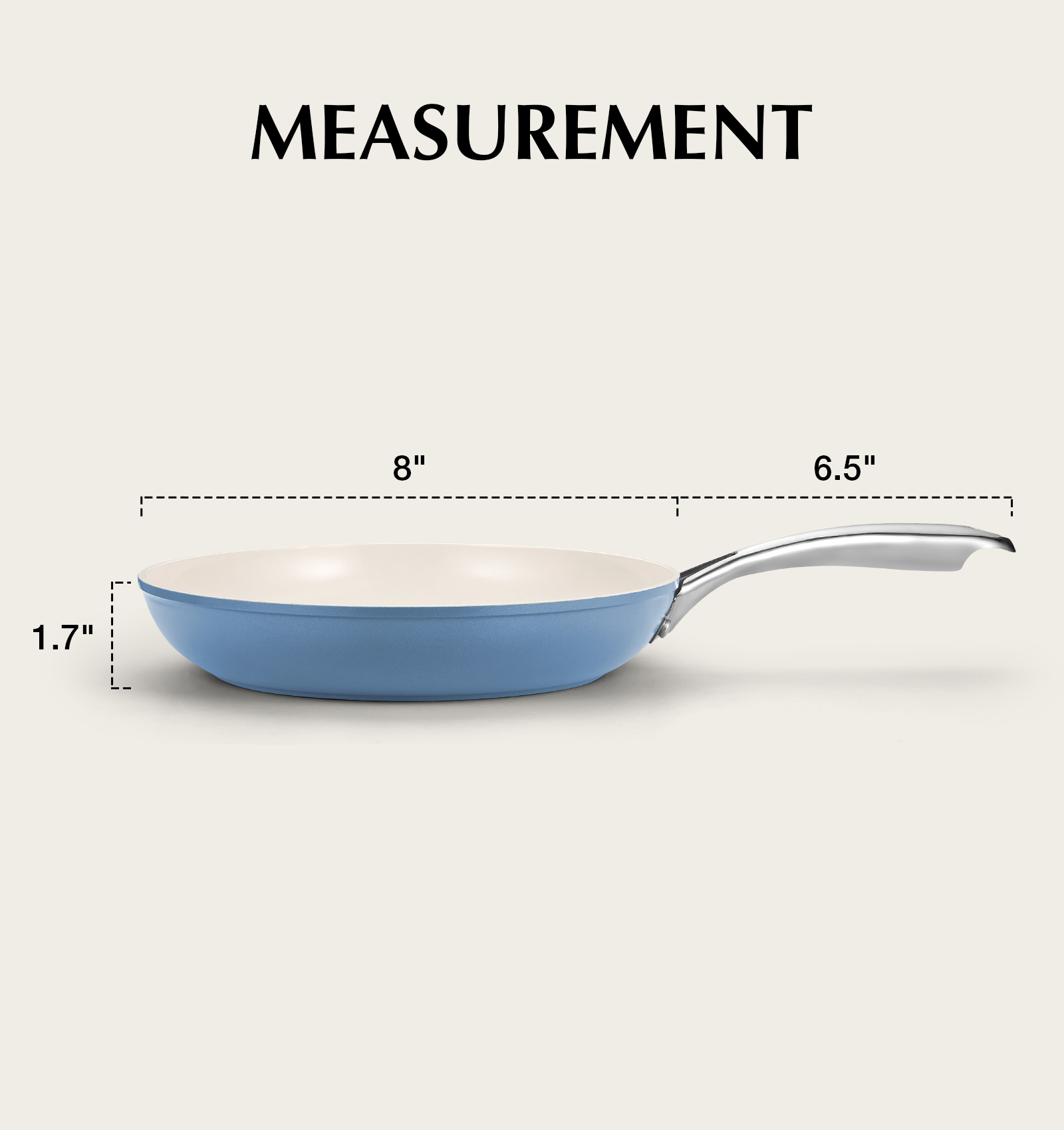 Koch Systeme CS 10 inch Ceramic Coating Frying Pan with Lid, Nonstick Skillets with Stainless Steel Handle, Even Heat, Oven and Dishwasher Safe, Blue