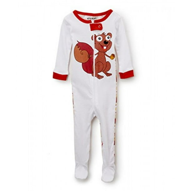 Elowel Pajamas Elowel Baby Girls footed "Chipmunk" pajama sleeper 100 cotton 1218 Months