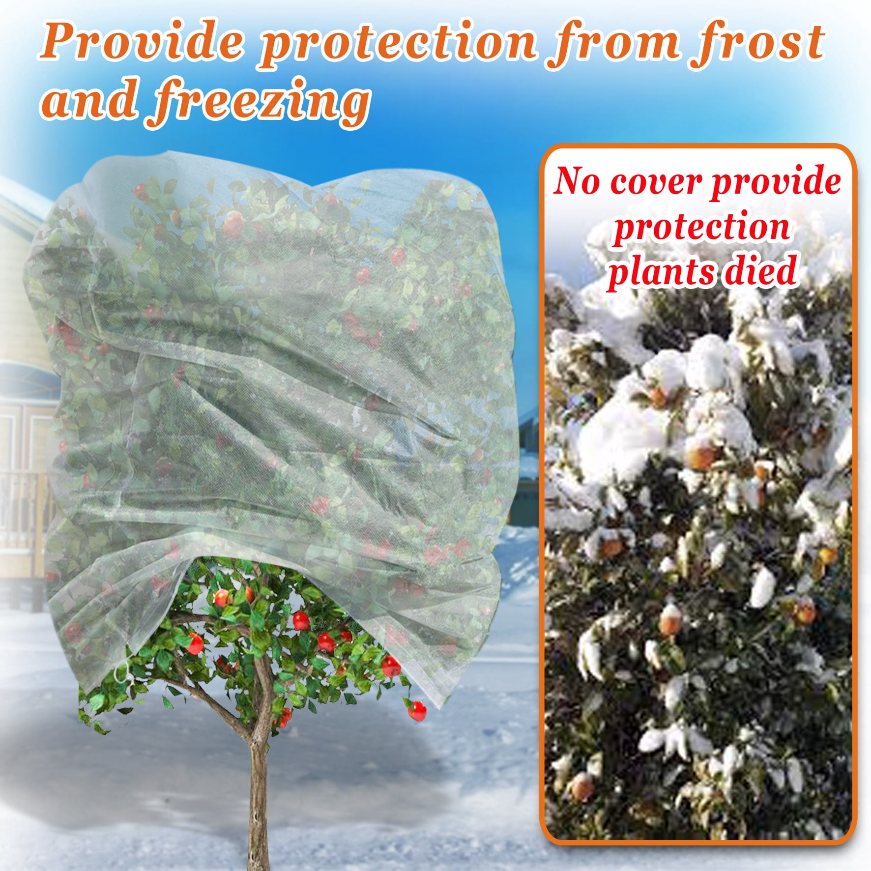 Sunny Warm Worth Plant Cover and Plant Protecting Bag for Frost Protection, Multi Sizes for Your Choice (120''x120'')