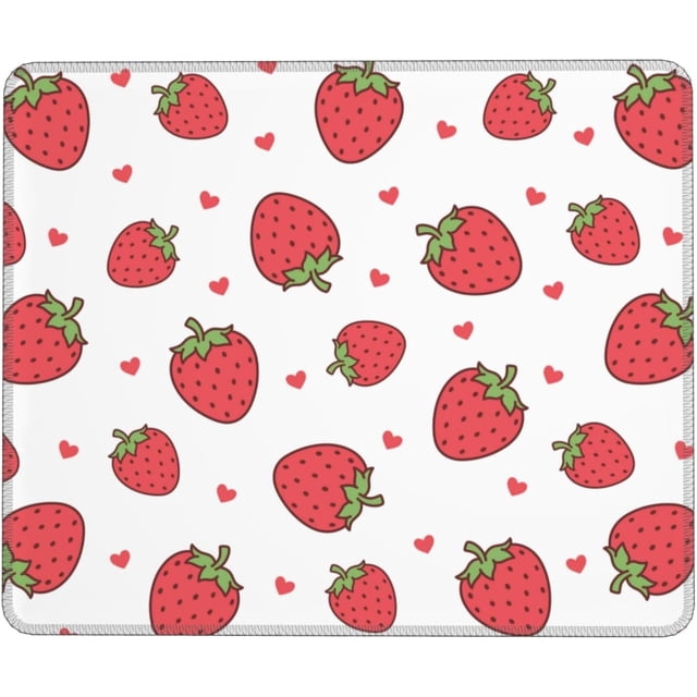 Strawberry Red Fruits Mouse Pad 7x8.6 in / 7.9x9.5 in Cute Gaming & Desk Mat with NonSlip Rubber Base, Perfect for Wireless Mouse Use, Add a Pop of Color to Your Workspace