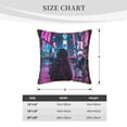 thumbnail image 4 of Fotbe Neon Night Cityscape Pattern Velvet Decorative Throw Pillow Covers with Elegant Piping, Soft Plush Cushion Cover for Sofa, Bed, Car, Office-18"x18", 4 of 8