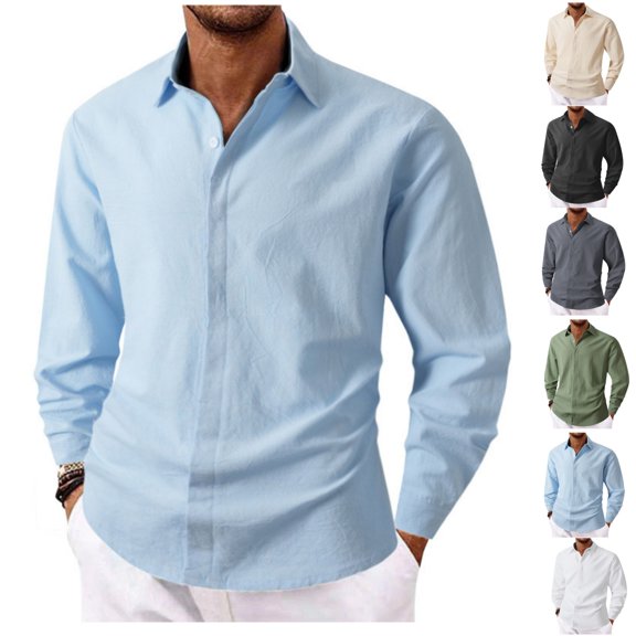 Men's Shirts Casual Fashion Long Sleeves Button Down Shirt Lightweight Comfortable Business Vacation Tops