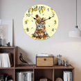 thumbnail image 3 of Wall Clock Floral Lemon Cat Clocks PVC Silent Non-Ticking Battery Operated Decorative Yellow Summer Fruit Flower Round Clock for Home Living Room Kitchen Bedroom Office School Wall Decor 10 Inch, 3 of 9