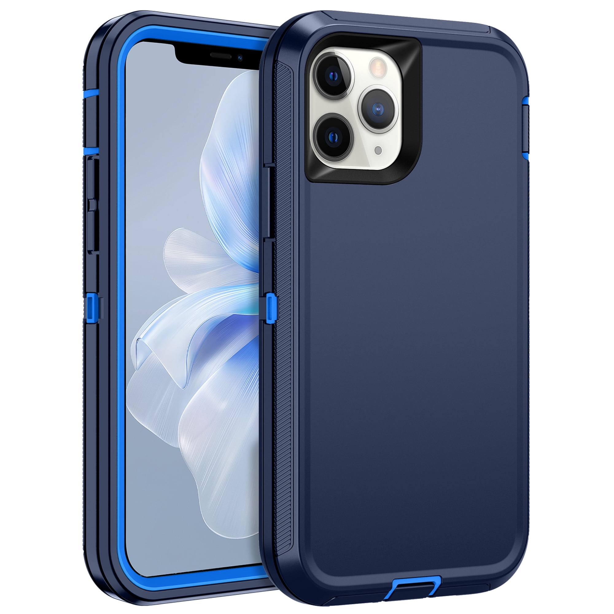 I-HONVA For iPhone 11 Pro Max Case,3-Layer Military Grade Drop Protection Anti-Slip Bumper Rugged Shockproof Dustproof Protection 6.5 inch Phone Case,Deep Blue