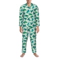 thumbnail image 3 of Balery Green Sea Turtle Pijama para Hombre de Dos Piezas con Manga Larga, Conjunto de Dormir y Descanso Suave con Bolsillos-XX-Large, 3 of 7