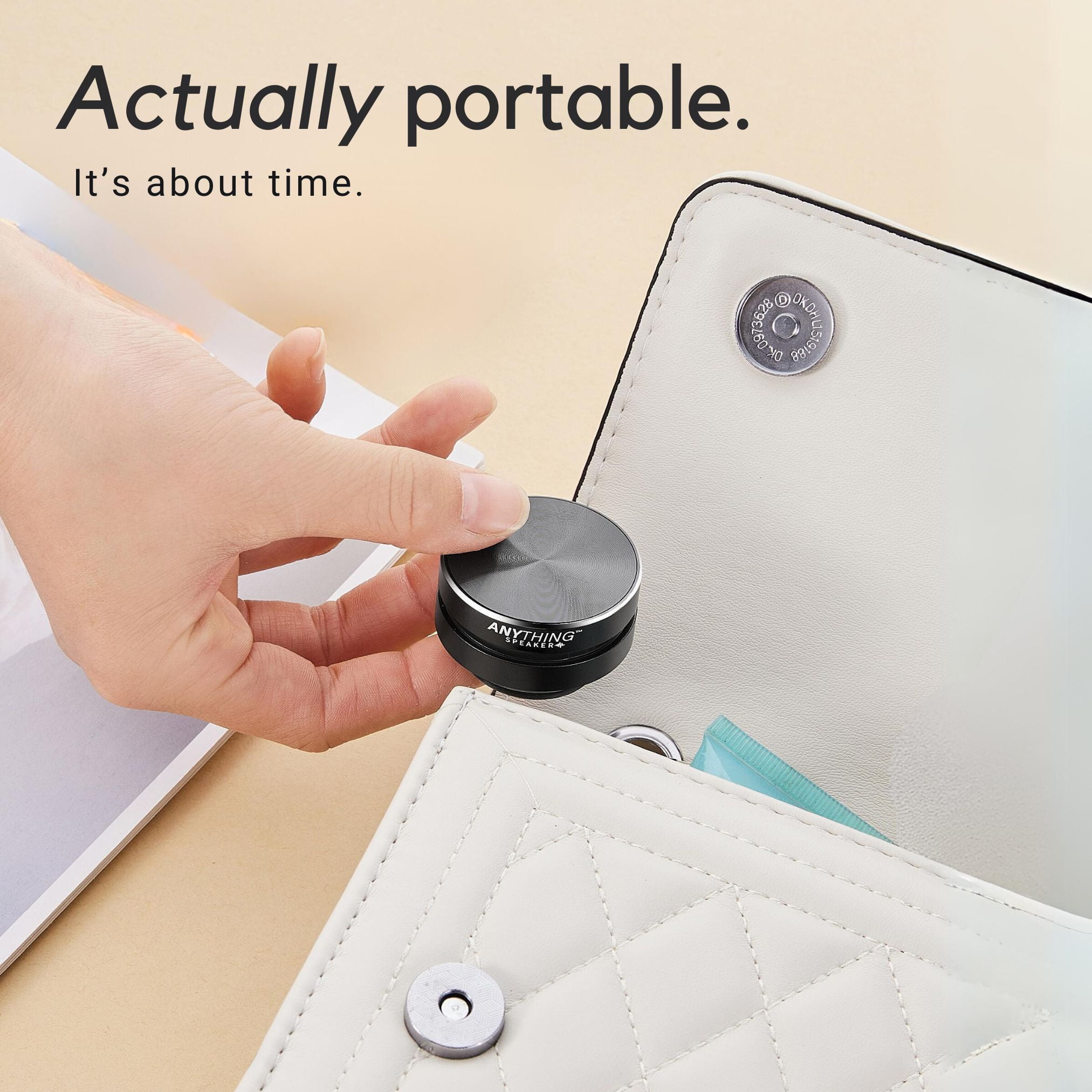 Anything Speaker - Turn Anything Into A Speaker - Mini Bluetooth Speaker - Extra Small Portable Bone Conduction Vibration Speaker (Onyx Black))