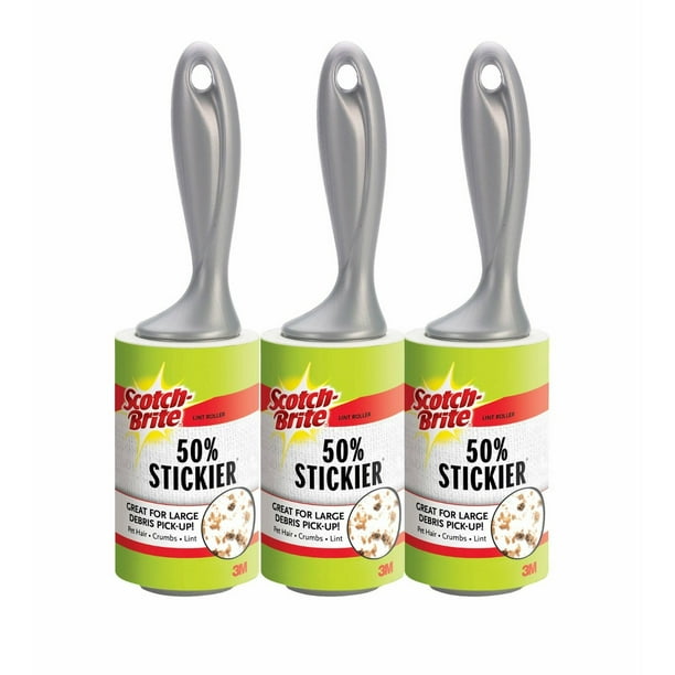 3M Scotch Brite 50% Stickier Lint Roller 3 Rolls - Walmart.com