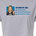 thumbnail image 3 of Parks and Recreation - You Know My Code  - Juniors Cropped Cotton Blend T-Shirt, 3 of 5