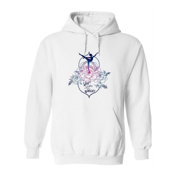 Ballerina And Peony Flowers Hoodie Women -Image by Shutterstock, Female XX-Large
