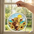 thumbnail image 6 of Acrylic Puzzle Suncatcher Window Hanging, 7.5" Stained Glass Style DIY Puzzle Sun Catcher Decor Panel, Aesthetic Home Ornament Birthday Gift for Women Mom (Sunflowers & Highland Cow), 6 of 9